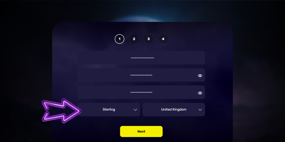 select the currency